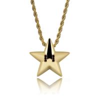 Men Necklace, Brass, Star, plated, Unisex & micro pave cubic zirconia Inch 