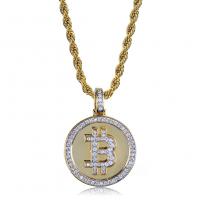 Men Necklace, Brass, gold color plated, Unisex & micro pave cubic zirconia Inch 