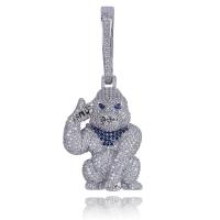 Cubic Zirconia Micro Pave Brass Pendant, plated, micro pave cubic zirconia & for man 