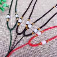 Polyester Cord Necklace Cord, with Glass Beads, Unisex 0.3mm,45cm-65cm 
