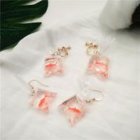 Resin Drop Earring, PC Plastic, with Resin, portable 5cm 