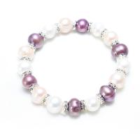Cultured Freshwater Pearl Bracelets, Round, for woman, multi-colored, 66*66*9mm 