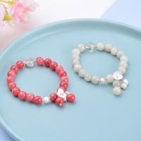 Plastic Pearl Bracelets, ABS Plastic Pearl, Round, handmade & for woman 150-180mm 