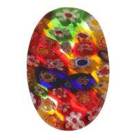 Millefiori Glas Cabochon, Millefiori Lampwork, Ellipse, DIY, gemischte Farben, 20x9x30mm, verkauft von PC