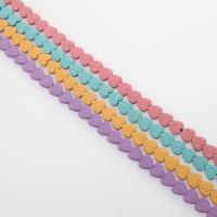 Nicht magnetische Hämatit Perlen, Herz, plattiert, unterschiedliche Farbe und Muster für die Wahl & DIY, keine, 10*10mm, Länge:41 cm, verkauft von Strang