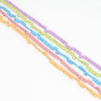 Las Perlas De Hematites Sin Magnético, Cuadrado, chapado, diferente color y patrón para la elección & Bricolaje, más colores para la opción, 5*5mm, longitud:40.5 cm, Vendido por Sarta