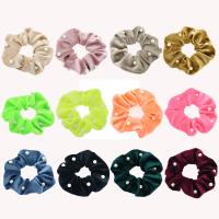 Hair Scrunchies, Cloth, with Plastic Pearl, fashion jewelry & for woman 