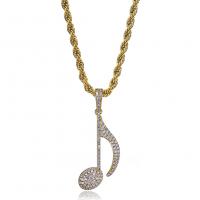 Men Necklace, Brass, plated, Unisex & micro pave cubic zirconia & for man Inch 