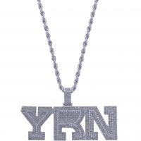 Men Necklace, Brass, plated, Unisex & micro pave cubic zirconia Inch 