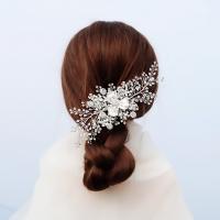 Alligator Hair Clip, Zinc Alloy, vintage & for woman & with rhinestone, silver color 