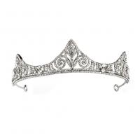 Bridal Tiaras, Zinc Alloy, vintage & for woman & with rhinestone, silver color 