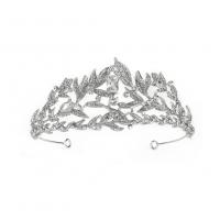 Bridal Tiaras, Zinc Alloy, Crown, vintage & for woman & with rhinestone, silver color 
