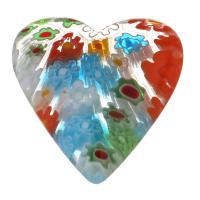 Millefiori Glass Cabochon, Millefiori Lampwork, Heart, DIY, mixed colors 