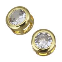 Cubic Zirconia Brass Pendants, Round, plated, fashion jewelry & DIY & with cubic zirconia, nickel, lead & cadmium free Approx 