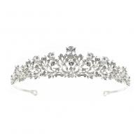 Bridal Tiaras, Zinc Alloy, Crown, silver color plated, vintage & micro pave cubic zirconia & for woman 