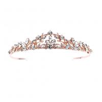 Zinc Alloy Tiaras, Crown, rose gold color plated, vintage & for woman & with rhinestone 