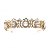 Zinc Alloy Tiaras, plated, vintage & for woman & with rhinestone 
