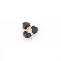 Brass Connector, with Glass, Heart, plated, DIY & faceted, black, 9*11*4mm Approx 1mm 
