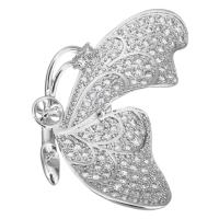 Brass Necklace Shortener Clasp, Butterfly, plated, DIY & micro pave cubic zirconia, metallic color plated 6mm,1mm 1mm Approx 1.5mm 