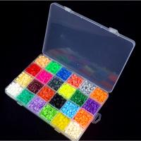 DIY perlas de fusibles Suministros, Plástico, Rectángular, Bricolaje & 24 células, multicolor, 5mm, Vendido por Caja