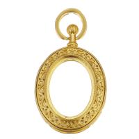 Brass Pendant Cabochon Setting, sang gold plated, hollow Approx 6mm 