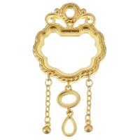 Brass Pendant Cabochon Setting, sang gold plated, hollow, 46mm 4mm   Approx 
