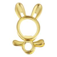 Brass Pendant Cabochon Setting, Rabbit, sang gold plated, hollow  Approx 
