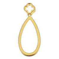 Brass Pendant Cabochon Setting, Teardrop, sang gold plated, hollow 6mm 