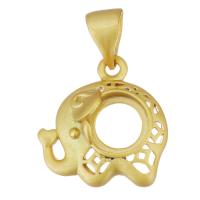 Brass Pendant Cabochon Setting, Elephant, sang gold plated, hollow 6mm Approx 4mm 