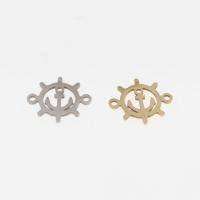 Stainless Steel Charm Connector, Anchor and Ship Wheel, plated, DIY & hollow Approx 1mm 