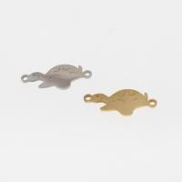 Stainless Steel Charm Connector, Turtle, plated, DIY Approx 1mm 