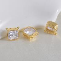 Cubic Zirconia Brass Pendants, gold color plated, DIY & micro pave cubic zirconia & for woman 
