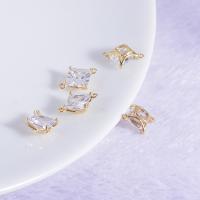 Cubic Zirconia Brass Connector, gold color plated, DIY & micro pave cubic zirconia & for woman 