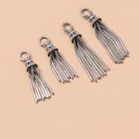 925 Sterling Silver Tassel Pendant, silver color plated, DIY & for woman 
