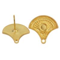 Brass Earring Drop Component, Fan, sang gold plated, DIY 3mm,1mm Approx 1mm 