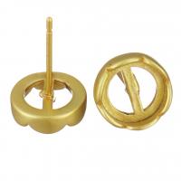 Brass Earring Stud Component, sang gold plated, DIY 8mm,1mm 