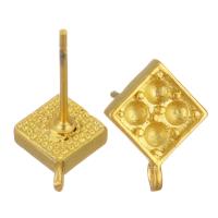 Messing Ohrring Tropfen Komponente, sang vergoldet, DIY, 8x10x13mm,2mm,1mm, Bohrung:ca. 1mm, verkauft von Paar