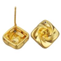 Brass Earring Stud Component, sang gold plated, DIY 6mm,1mm,1mm 