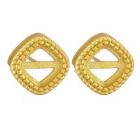 Brass Earring Stud Component, Rhombus, sang gold plated, DIY 1mm 