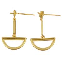Brass Earring Drop Component, sang gold plated, hollow, 26mm 4mm,1mm,1mm 