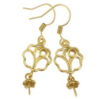 Brass Earring Drop Component, sang gold plated, hollow, 40mm 2.5mm,0.5mm 