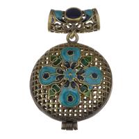 Brass Floating Locket Pendant, plated, enamel & hollow, metallic color plated 27mm Approx 6mm 