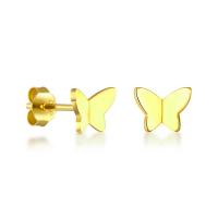 Sterling Silver Stud Earring, 925 Sterling Silver, Butterfly, plated, for woman 10.44mm, Inner Approx 7.68mm 