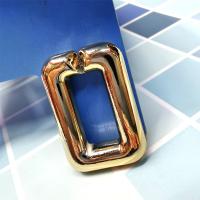 Acrylic Linking Ring, with Plastic, Square, plated, disassembly and assembly & DIY, golden 
