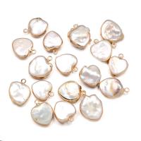 Freshwater Pearl Pendants, irregular, plated, DIY, white, 12*15mm 
