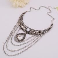 Fashion Fringe Necklace, Zinc Alloy, plated, for woman, silver color, 500mm 