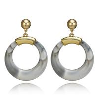 Zinc Alloy Drop Earring, with Acrylic, Round, plated, for woman 70mm 