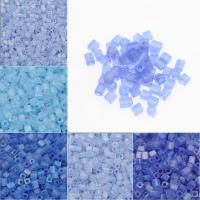 Matte Glass Seed Beads, Square, rainbow, frosted 4*4mm  