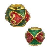 Brass Spacer Beads, gold color plated, enamel, mixed colors Approx 2,3mm 