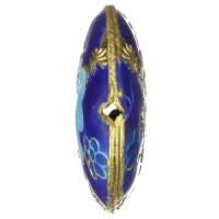 Латунные бусины с эмалью, Латунь, плакирован золотом, голубой отверстие:Приблизительно 1.5mm, продается PC